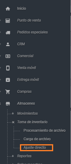 Ajuste de inventario en auwi